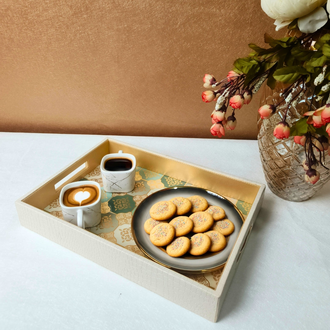 Brown Mosaic Leatherette Tray
