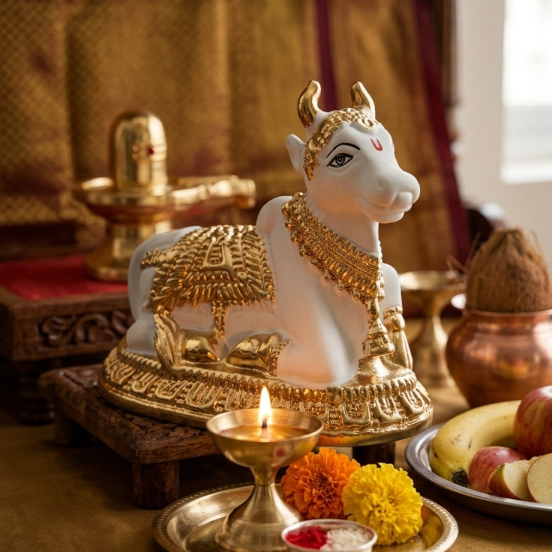 The Home Co- 24K Gold Plated The Divine Sentinel Fiber Nandi