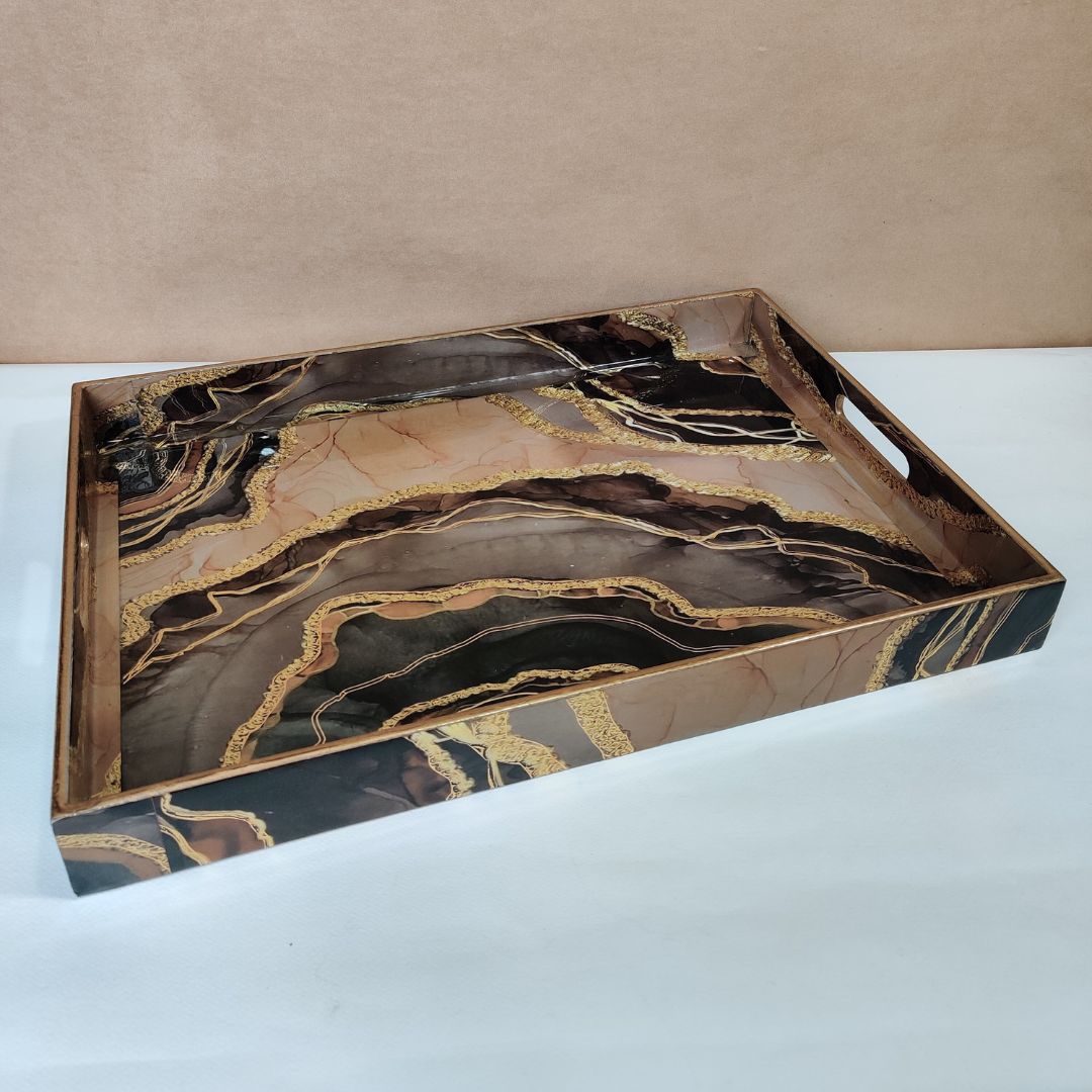 Single Tray - Large Brown Marble