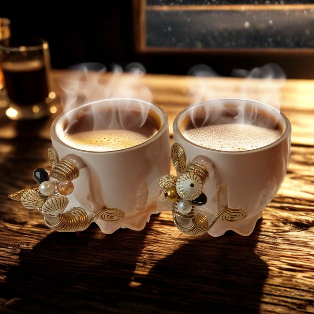 Small Square Tea Filigree Cup Set of 5