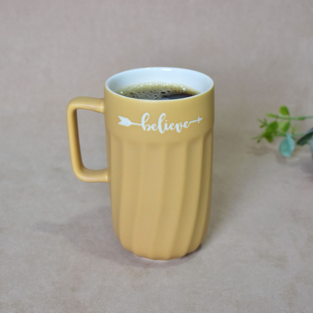 Believe Ceramic Mug - Yellow