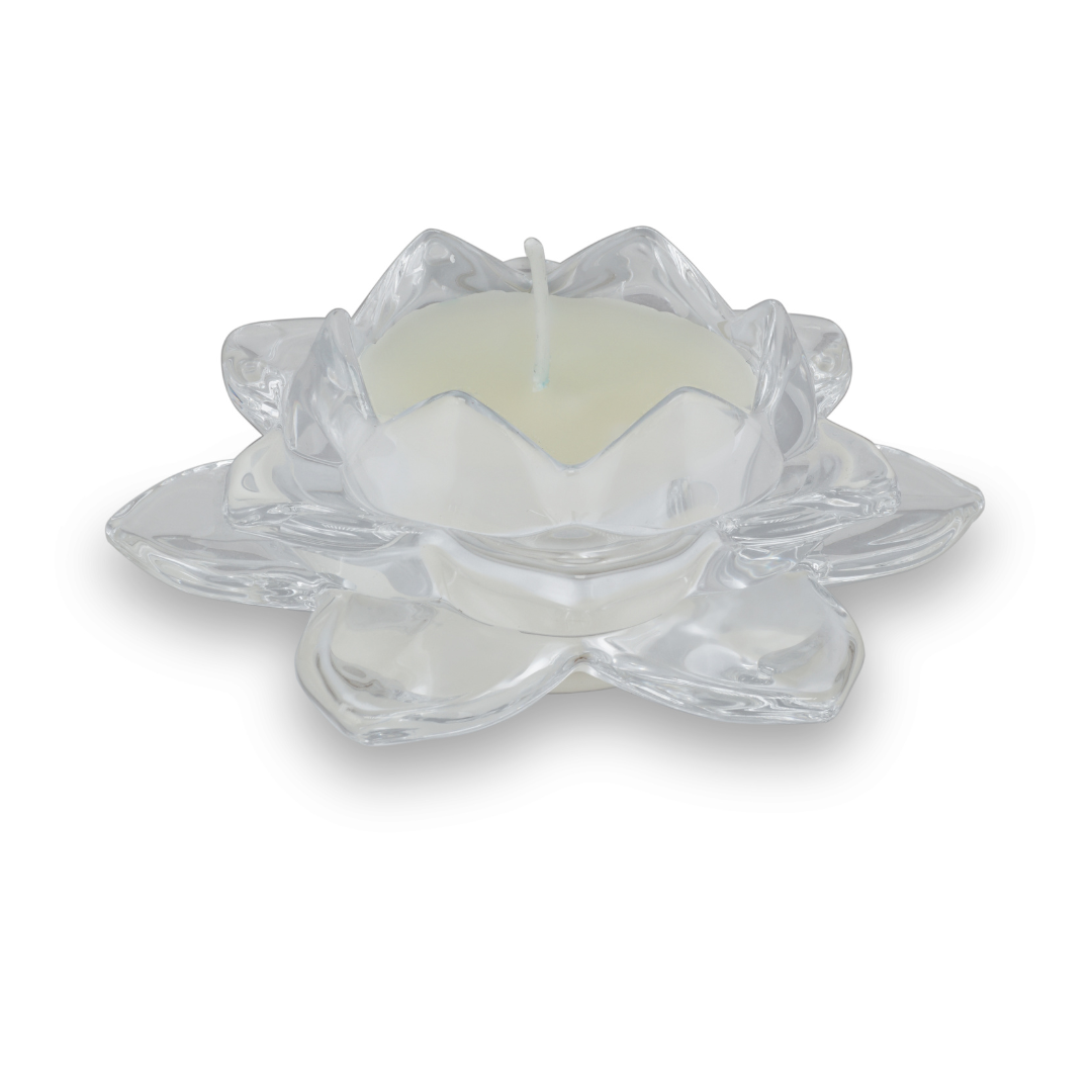 Crystal Lotus Candle Stand Set Of 3