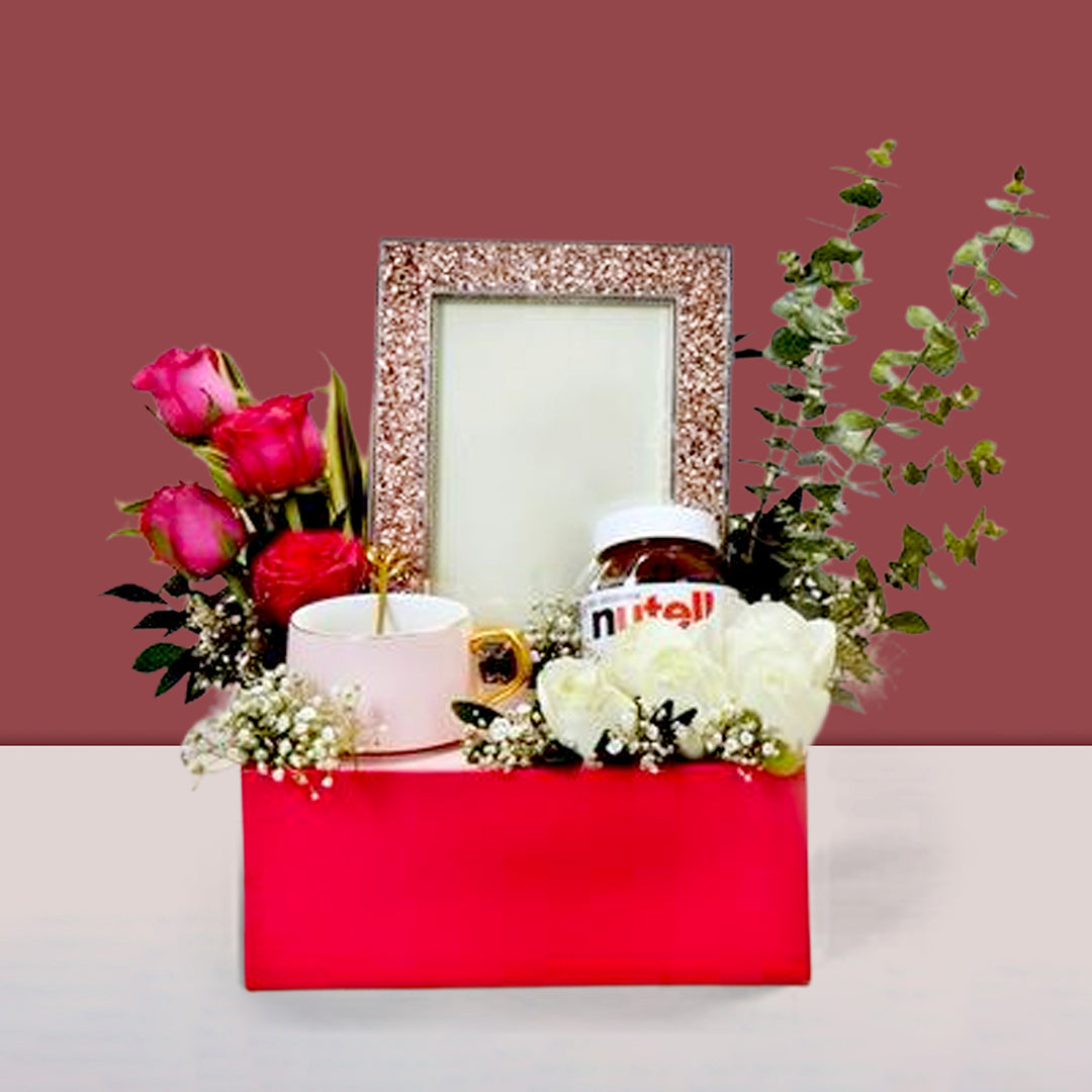 Valentine Day Gift Hamper- Photo Frame | Tea Set