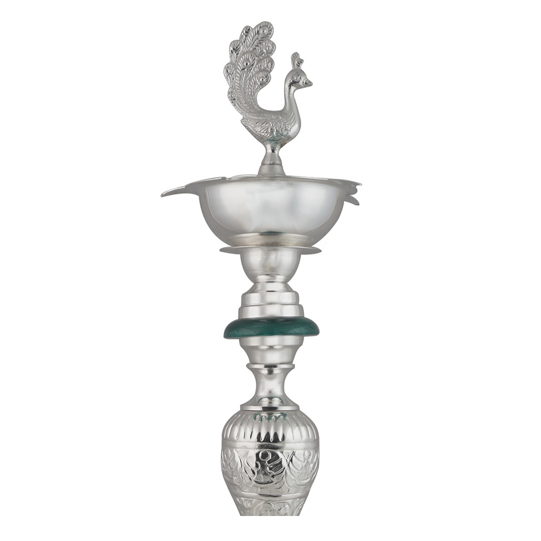 Peacock Samai - Silver Lamp