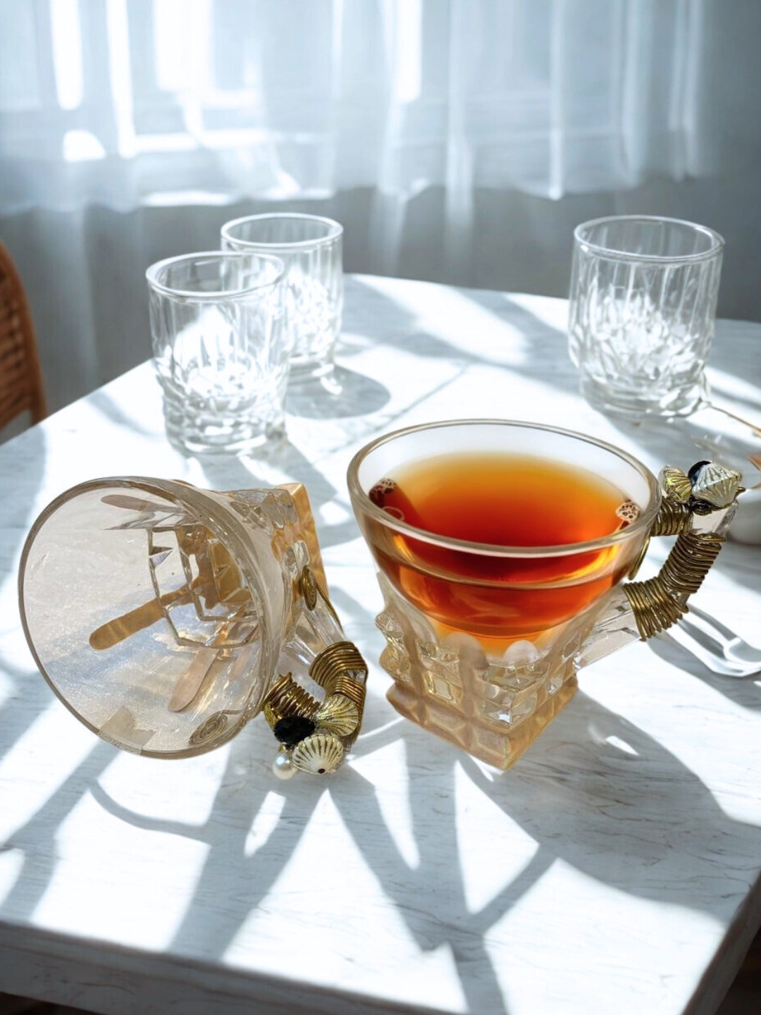 Square Tea Filigree Cup Set of 6