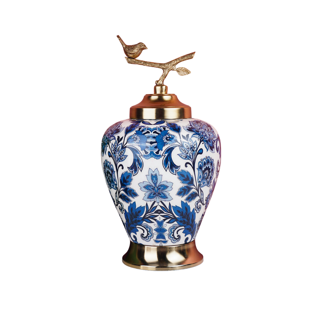 Blue Printed Urn