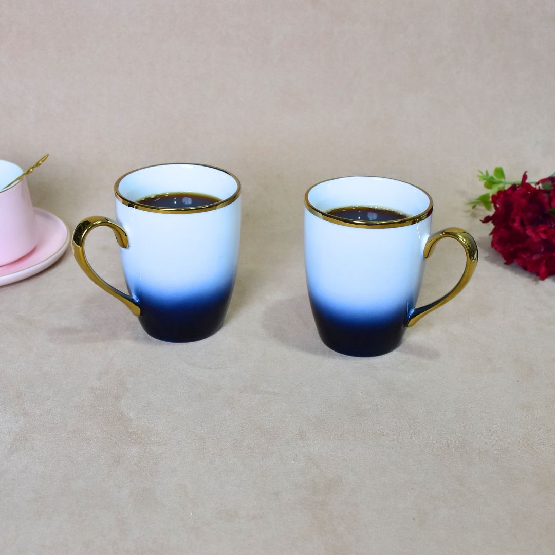 Ceramic Ombre Mug Set Of 2 - Blue