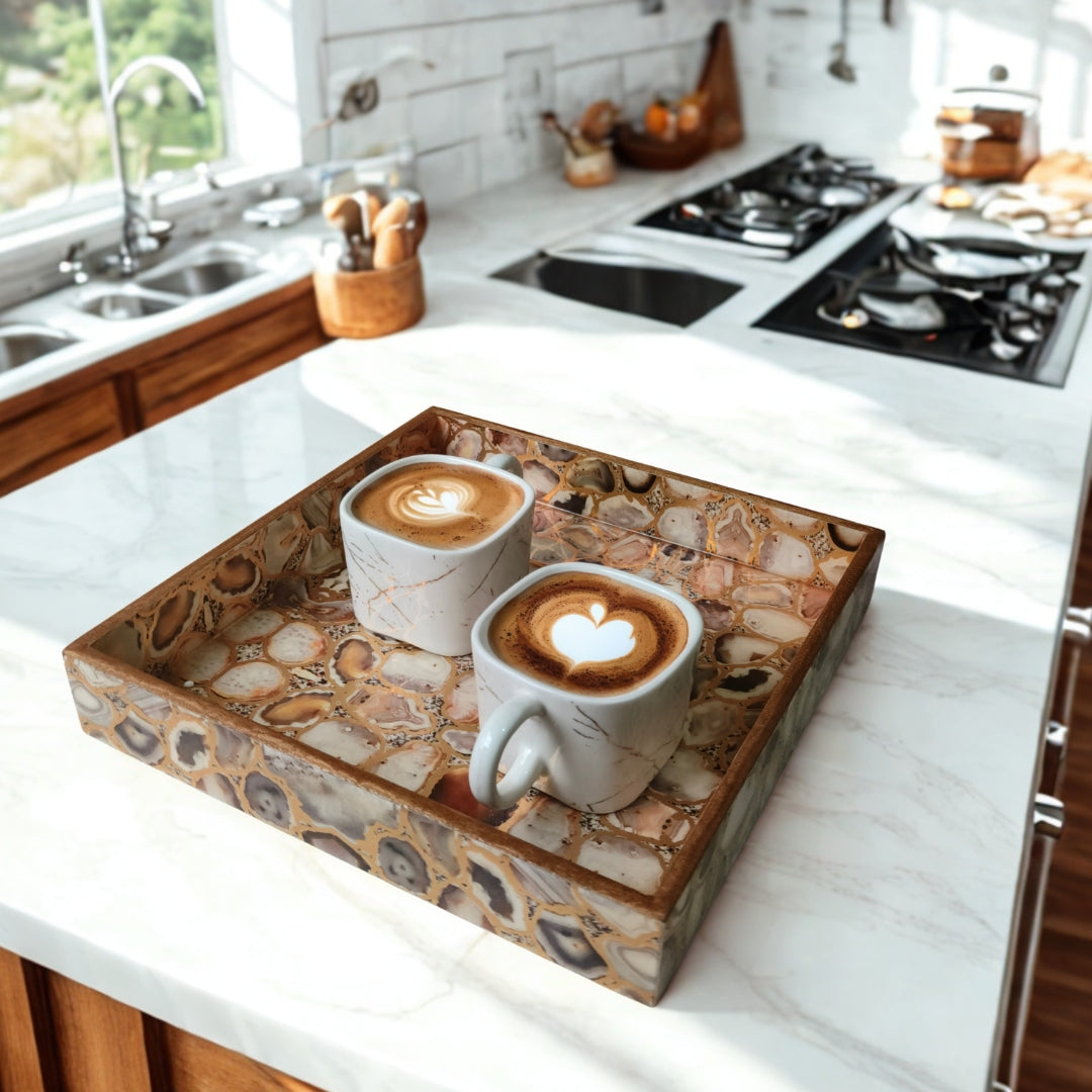 Agate Design Enamel Tray Square