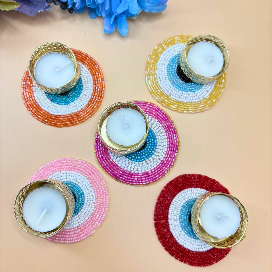 Evil Eye Tea Light Holders Set of 5 Multicolor