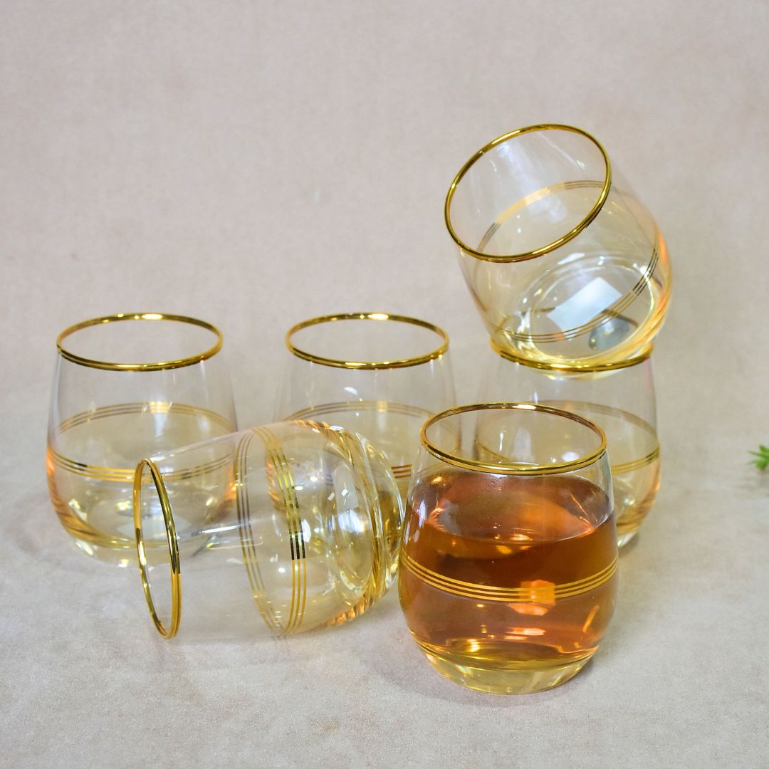 Wine Glass Set Of 6 - Gold Line