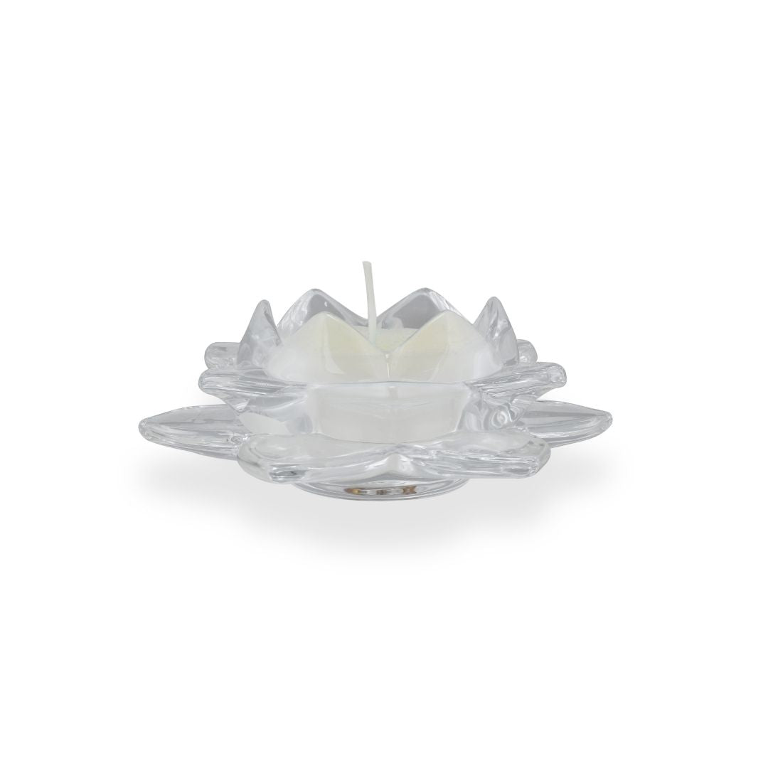 Crystal Glass Lotus With Scented Wax Set of 3