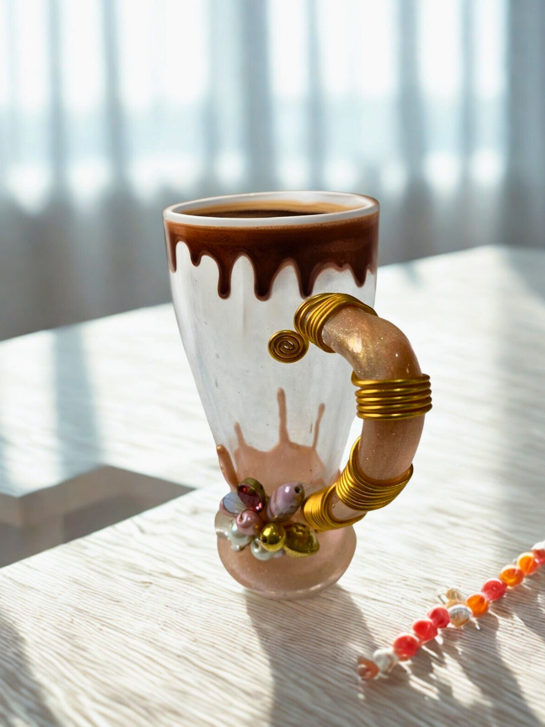 Gold Resin Mocktail Filigree Cup Set of 6