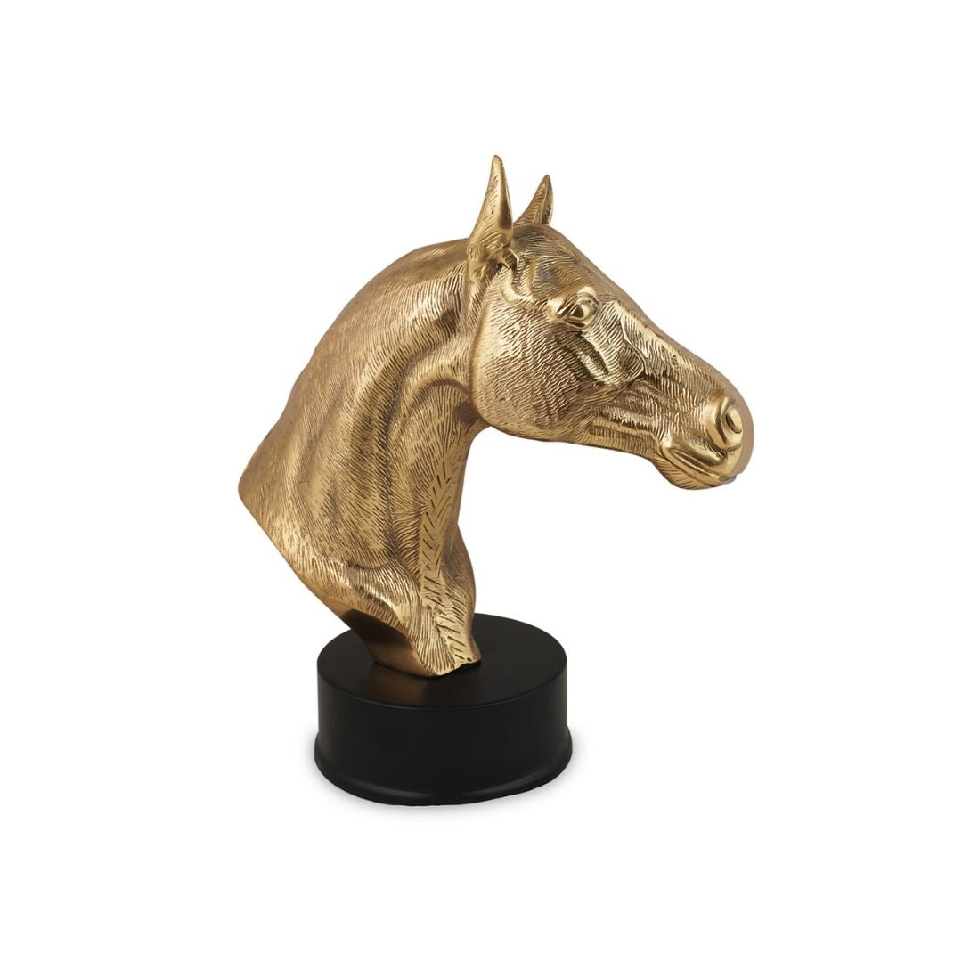 Metal Gold Finish Horse Artifact