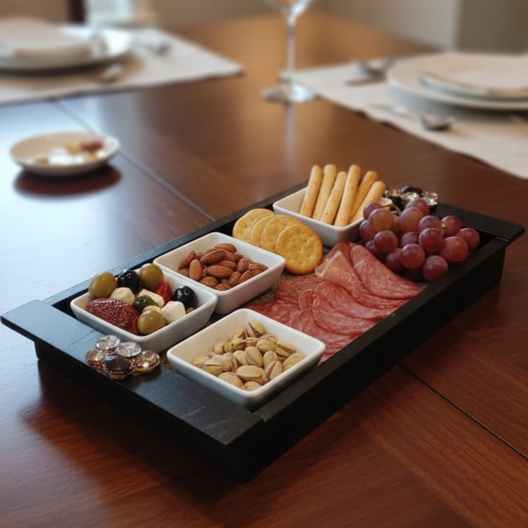 Wooden Tray set of 3 with stone art work