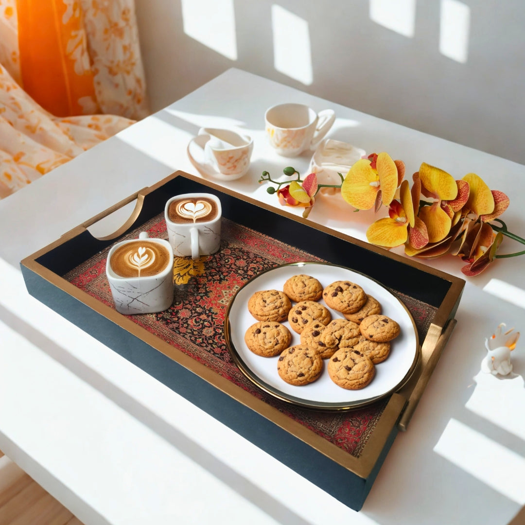 Medium Maroon Digital Wooden Tray