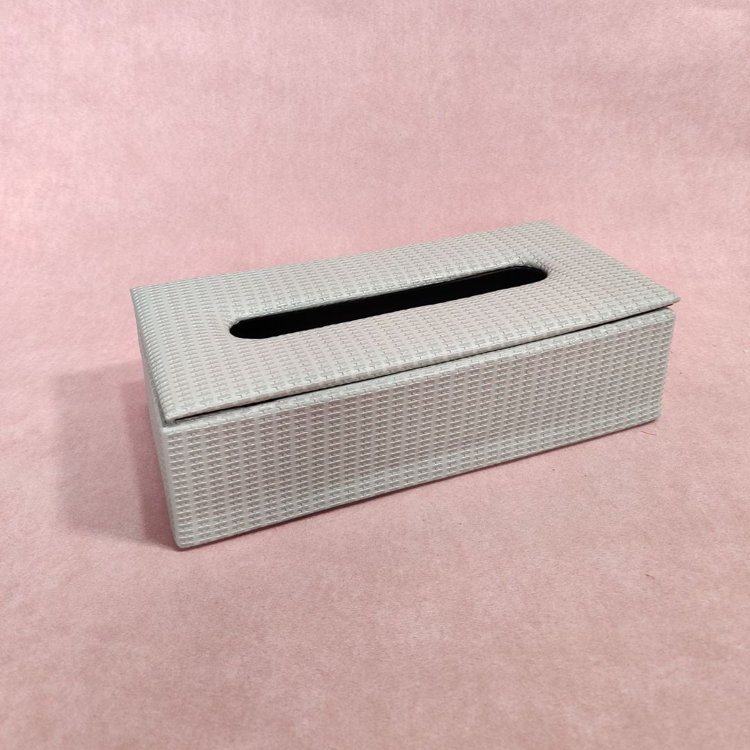 Tissue Box - Grey Leatherette