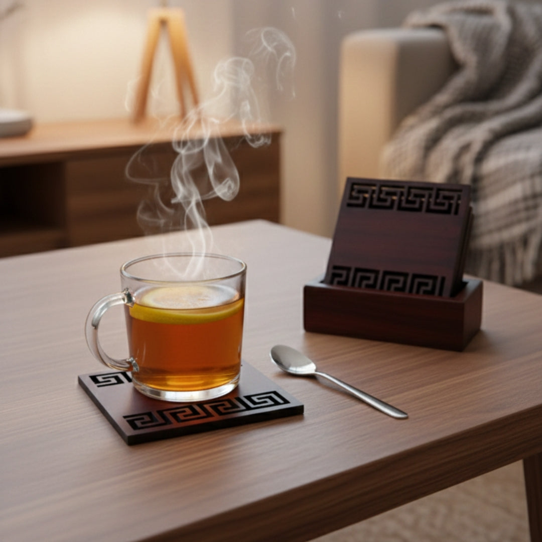 Versace wooden coaster set of 5