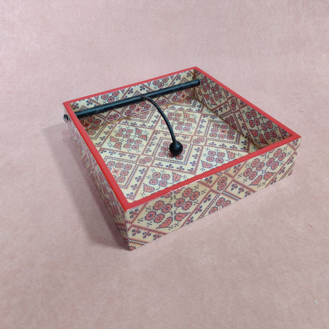 Square Tissue Holder - Red & Blue Napkin Box