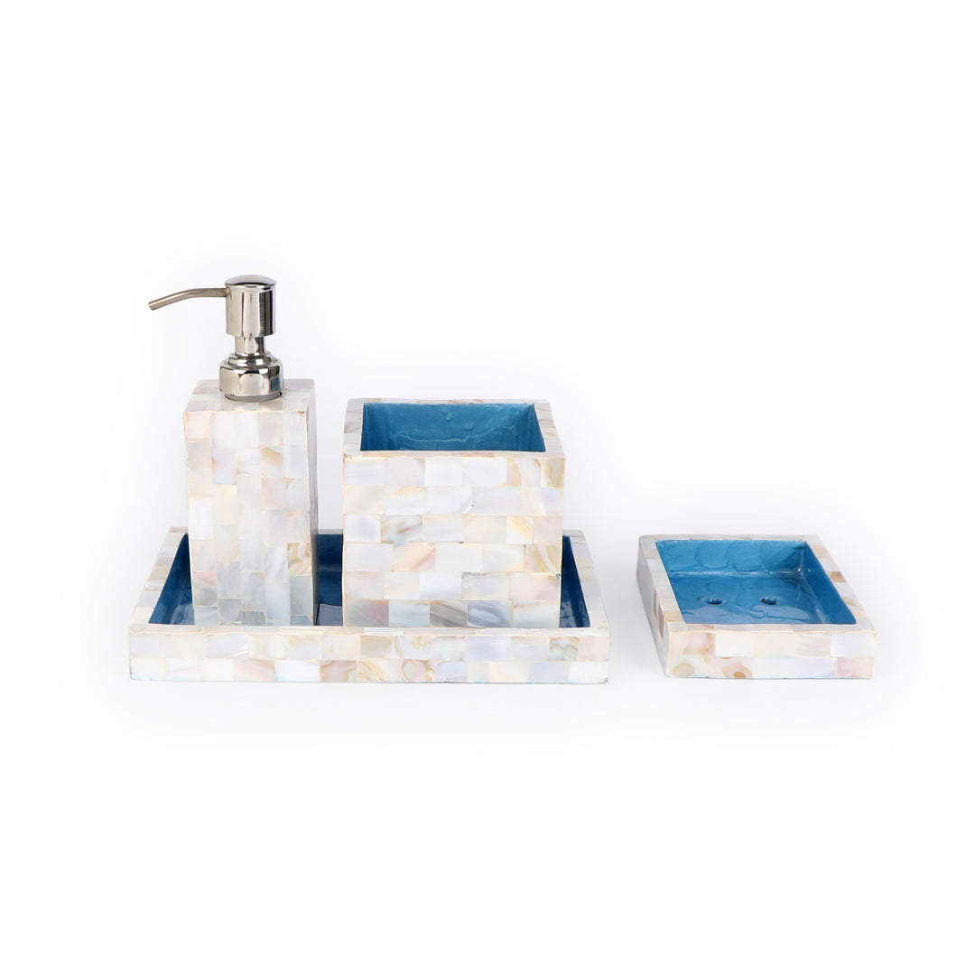 Bathroom Set - Blue Mother Of Pearl: The Home Co.