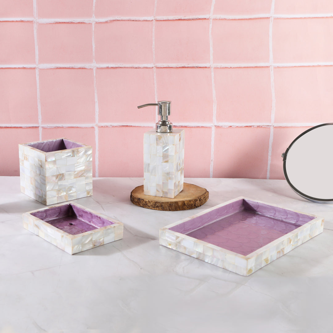 Bathroom Set - Purple Mother Of Pearl