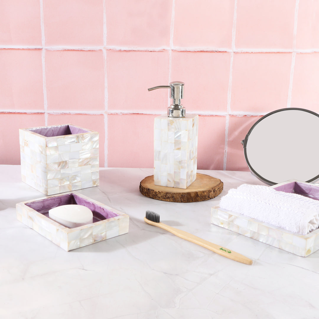 Bathroom Set - Purple Mother Of Pearl