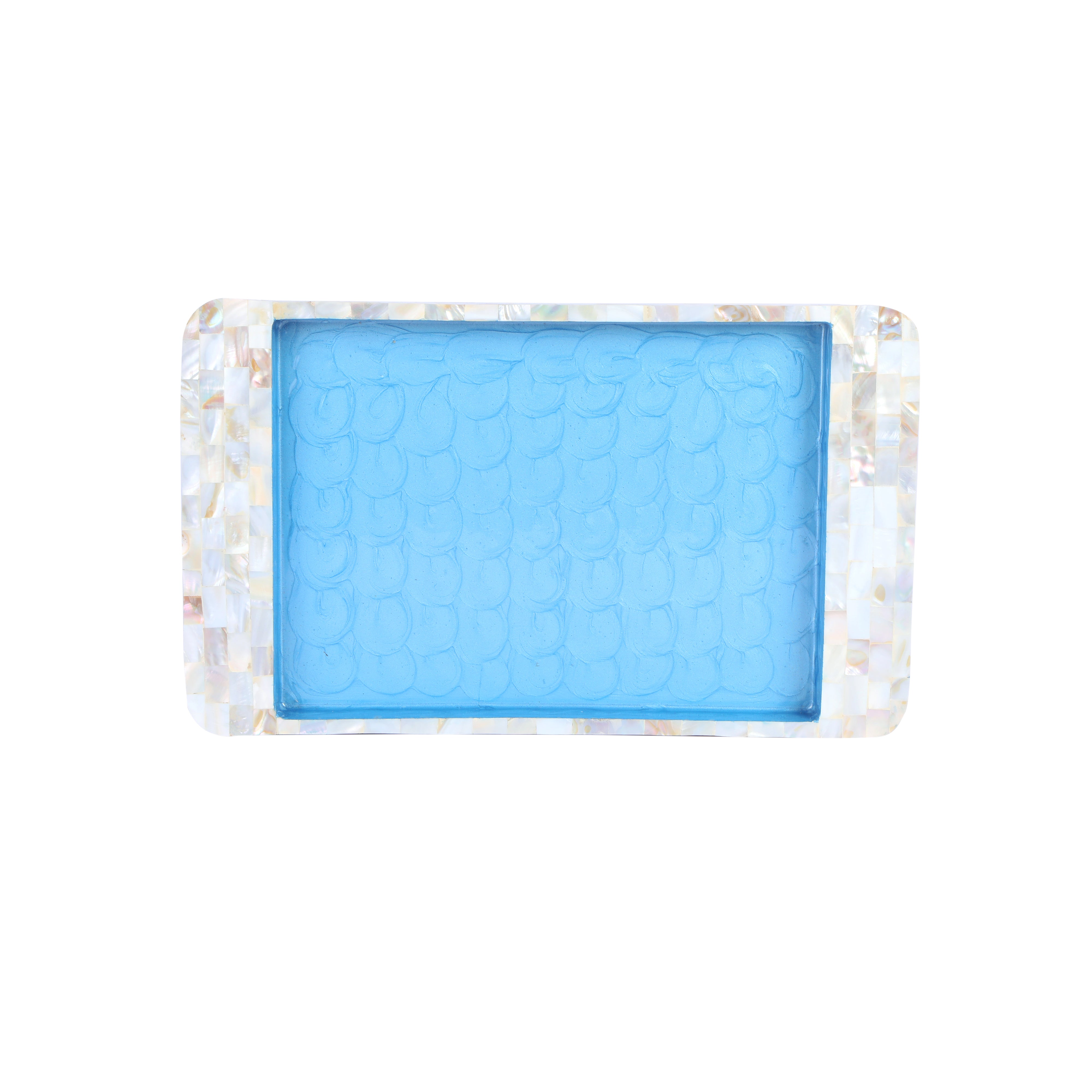 Tray Set Of 3 - Blue Mother Of Pearl