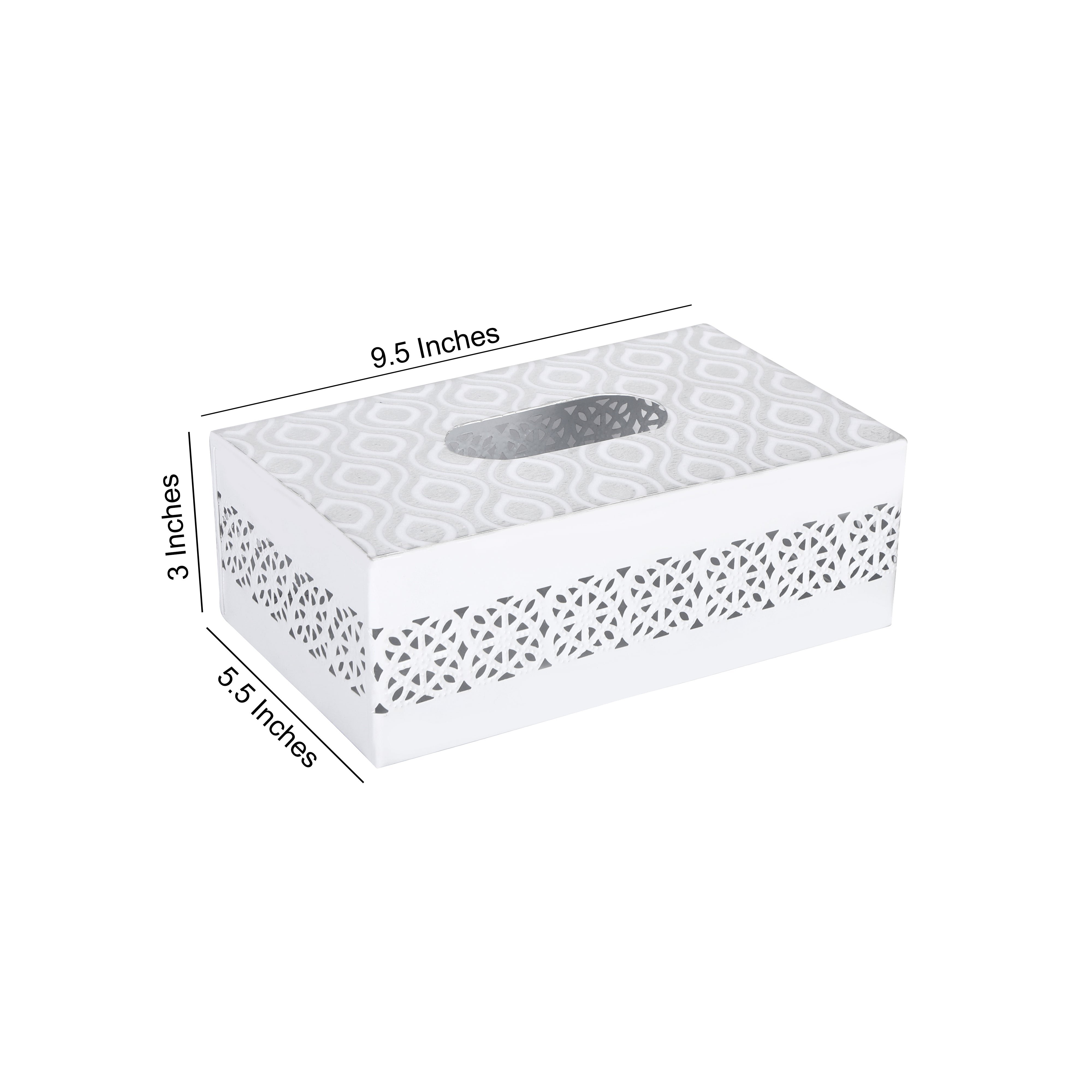 Tissue Box - Silver Metal