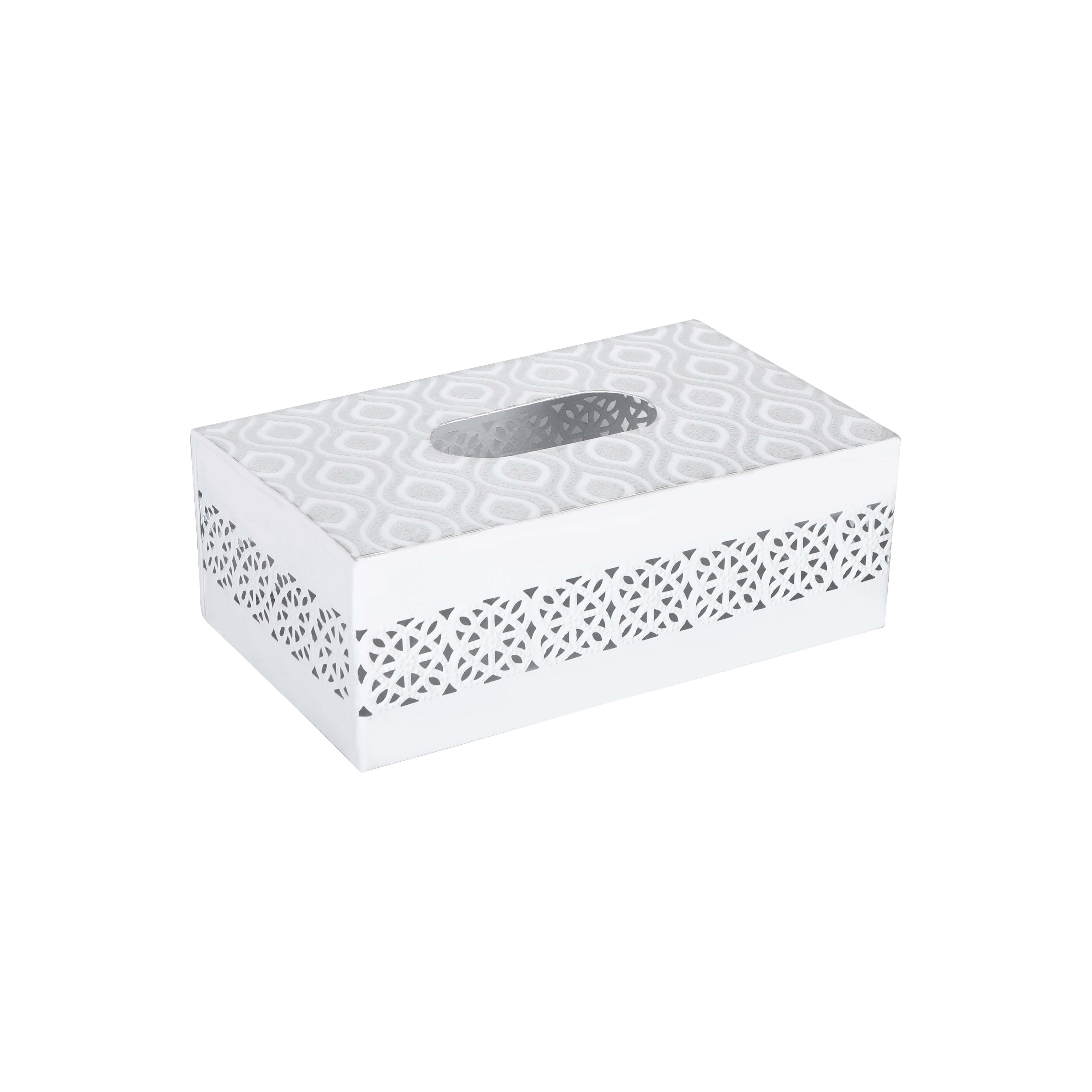 Tissue Box - Silver Metal