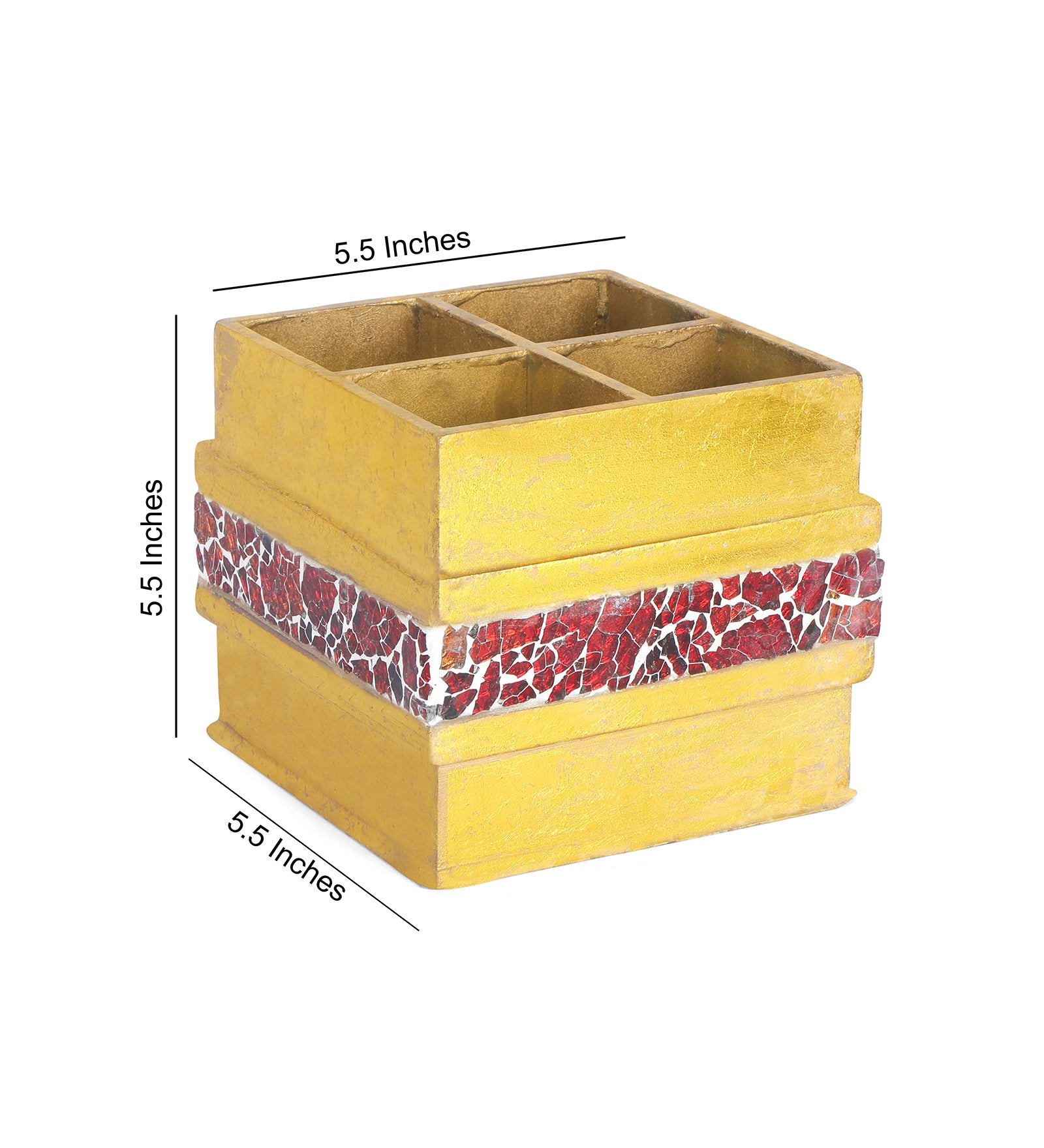 Caddy - 4 Partition - Red Mosaic