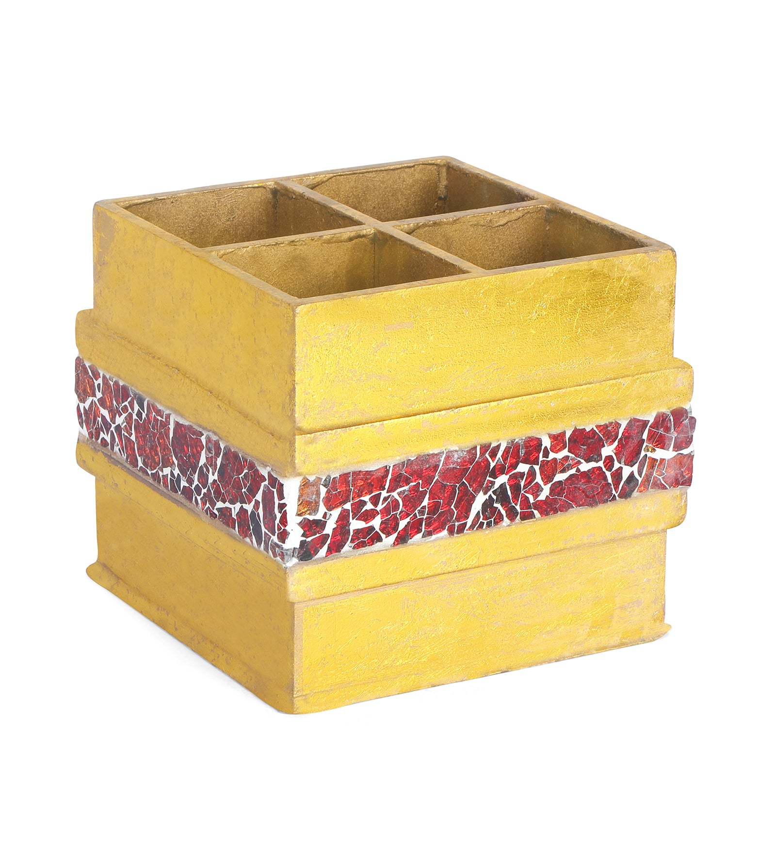 Caddy - 4 Partition - Red Mosaic