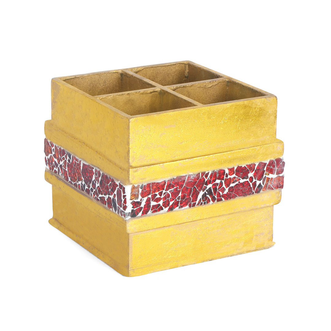 Caddy - 4 Partition - Red Mosaic