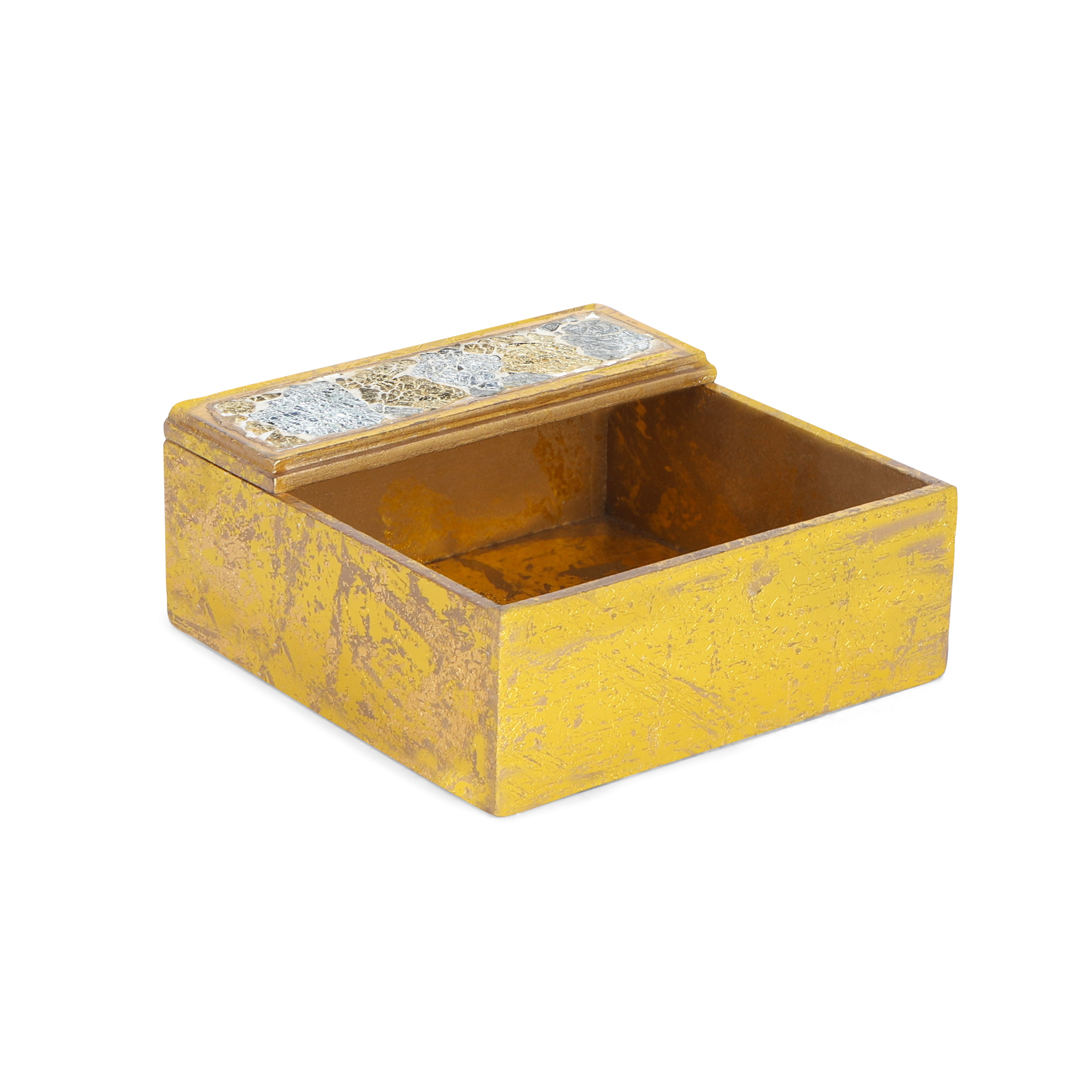 Square Tissue Holder - Gold Mosaic