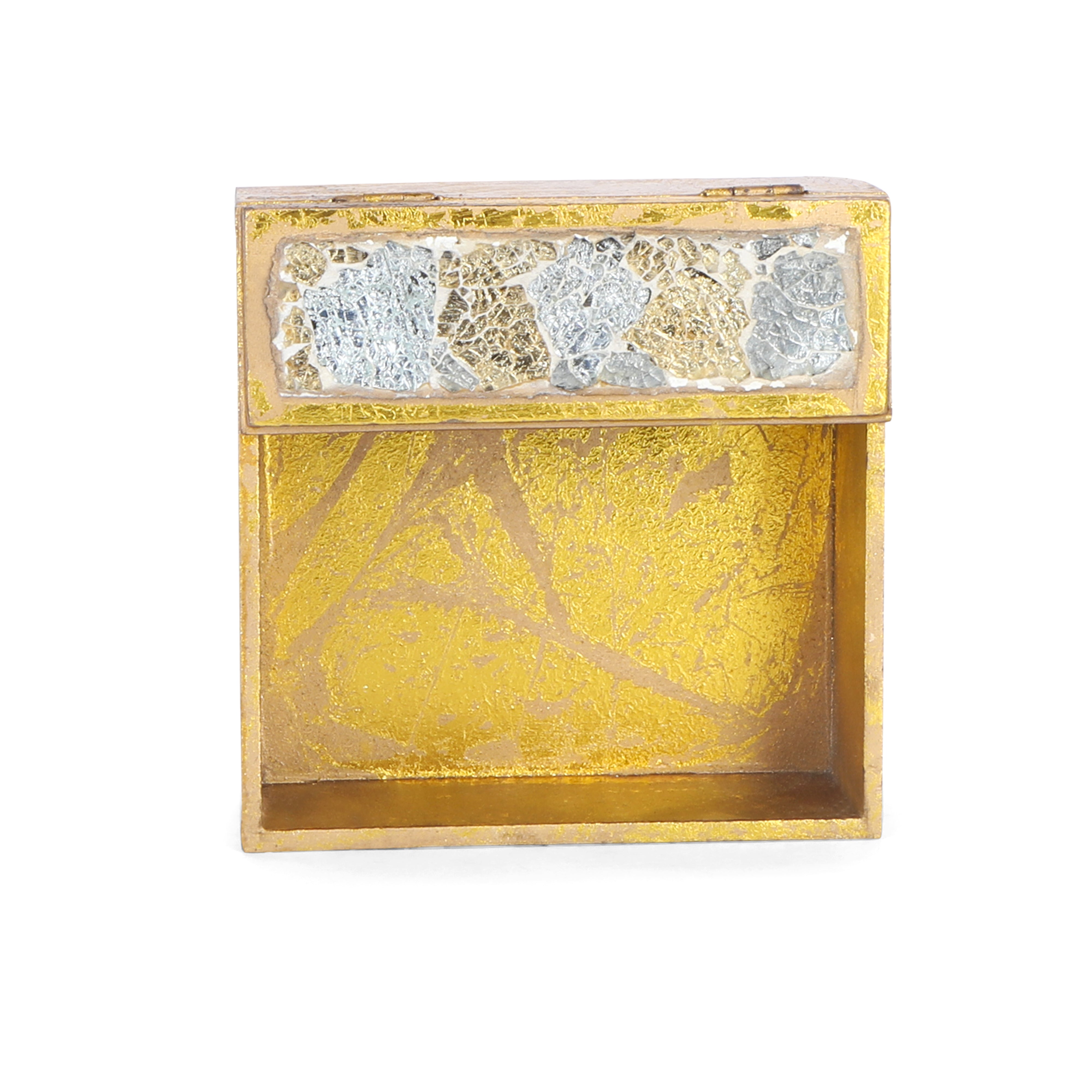 Square Tissue Holder - Gold Mosaic