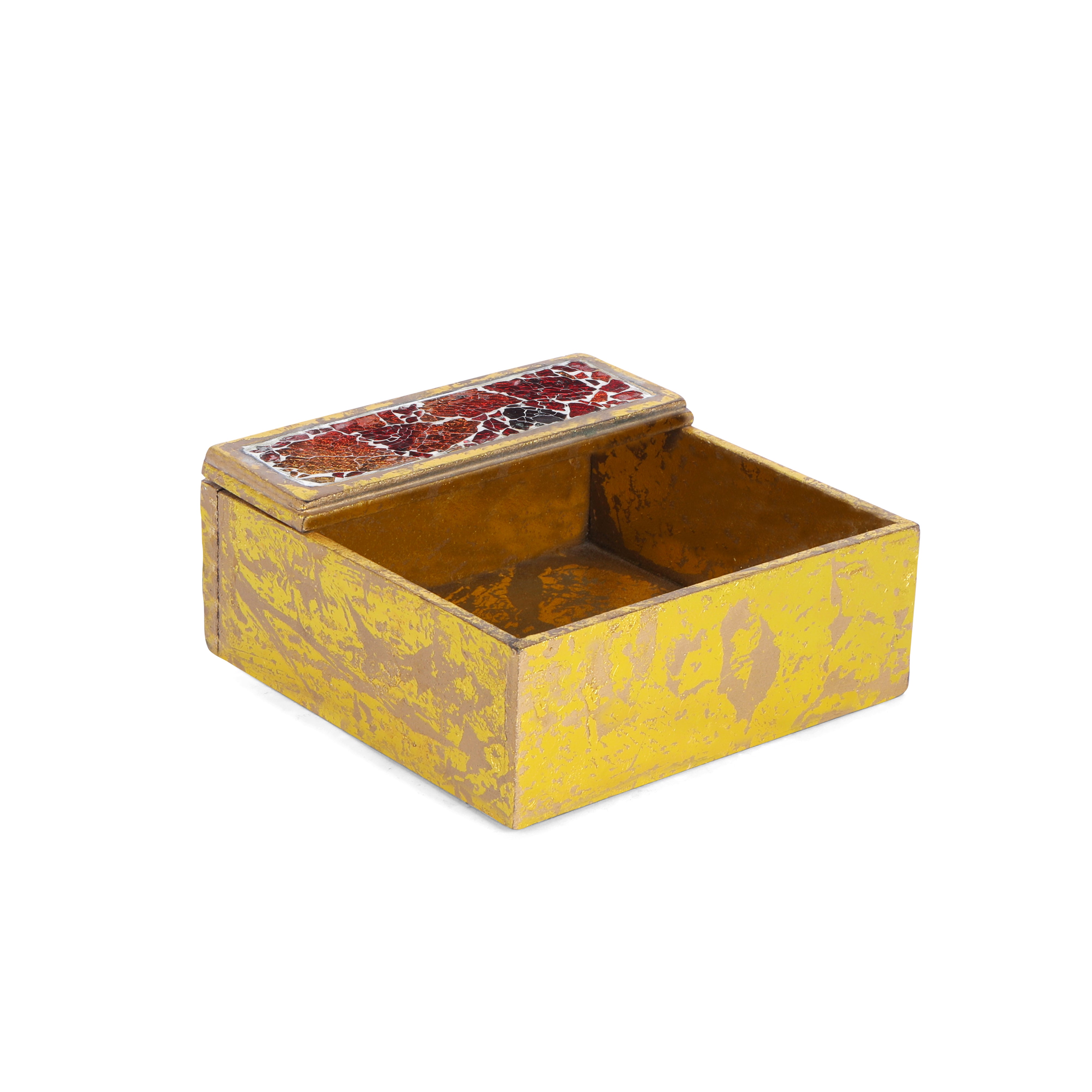 Square Tissue Holder - Red Mosaic