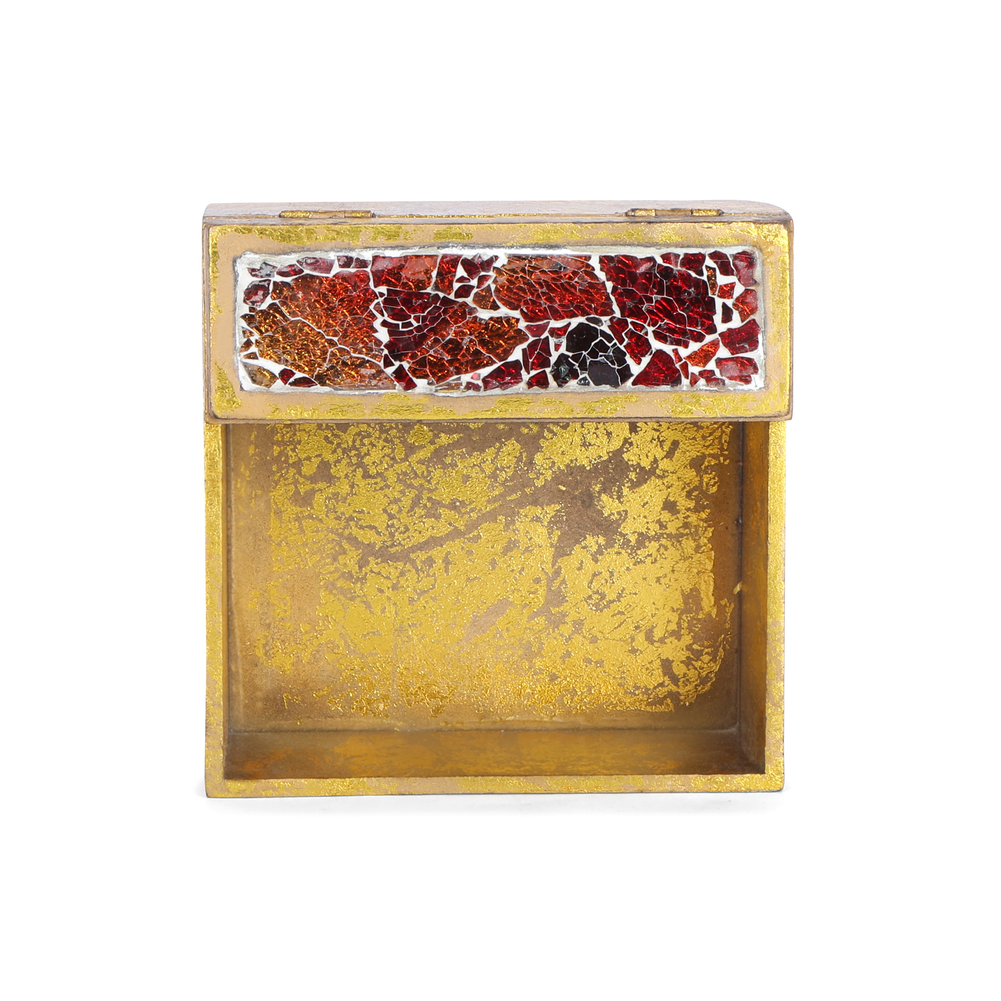 Square Tissue Holder - Red Mosaic