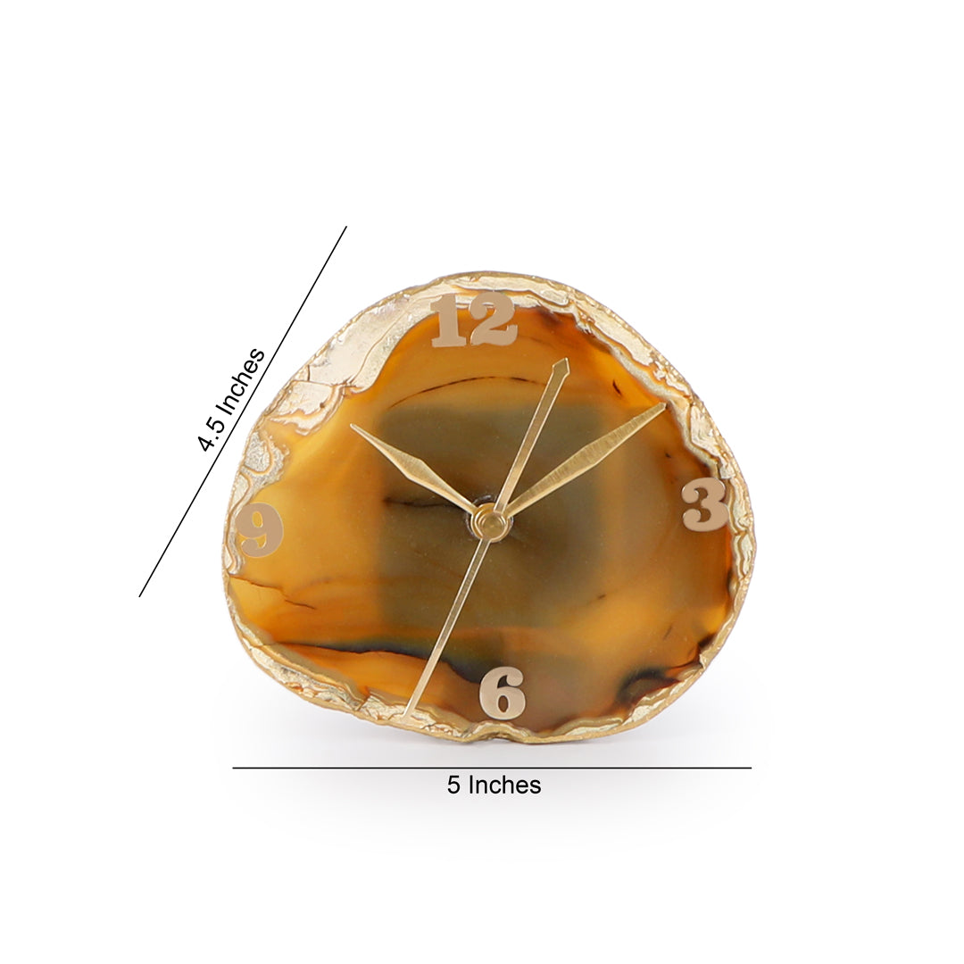 Agate Stone Desk Clock 10 - Analog Table Clock 1- The Home Co..