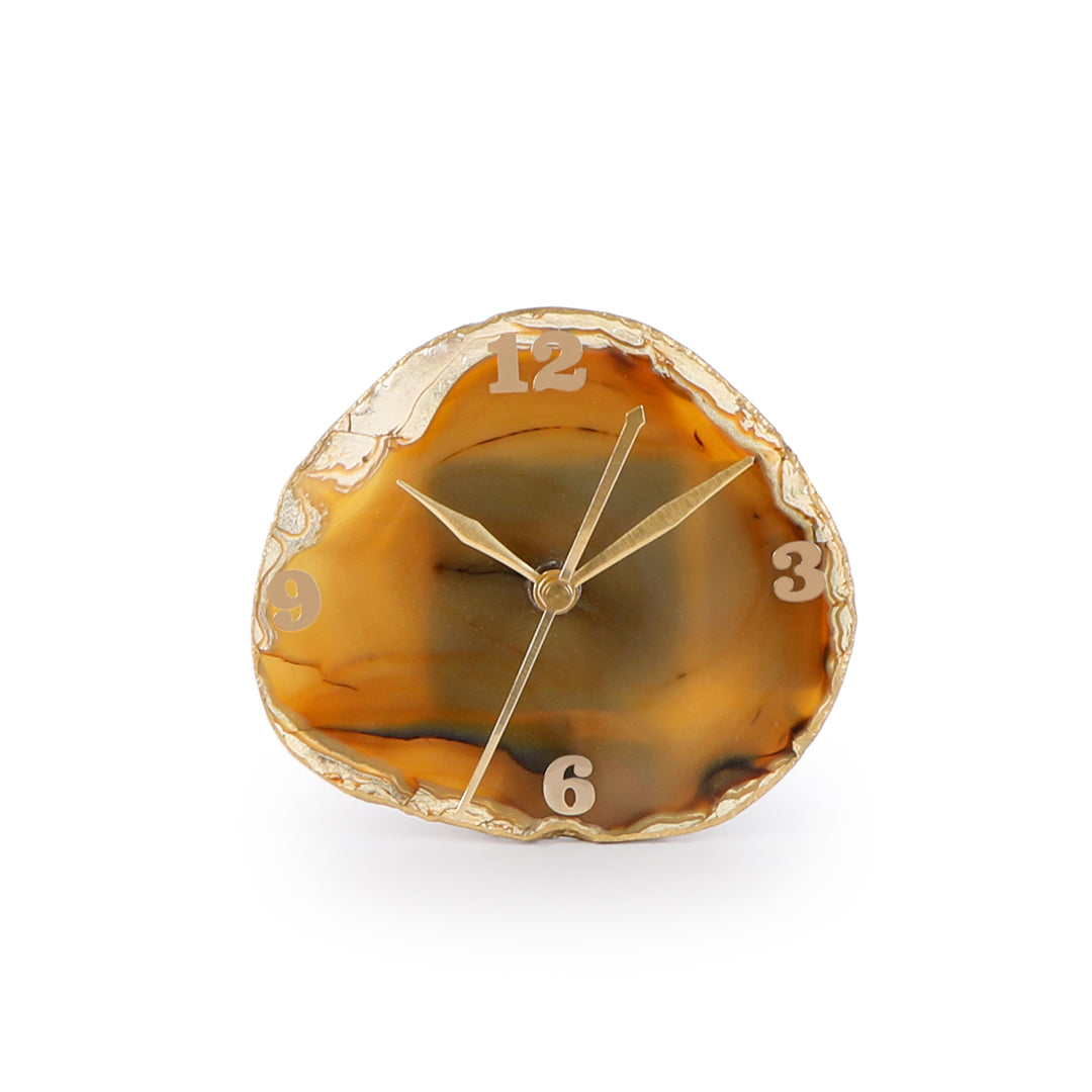 Agate Stone Desk Clock 10 - Analog Table Clock 2- The Home Co..