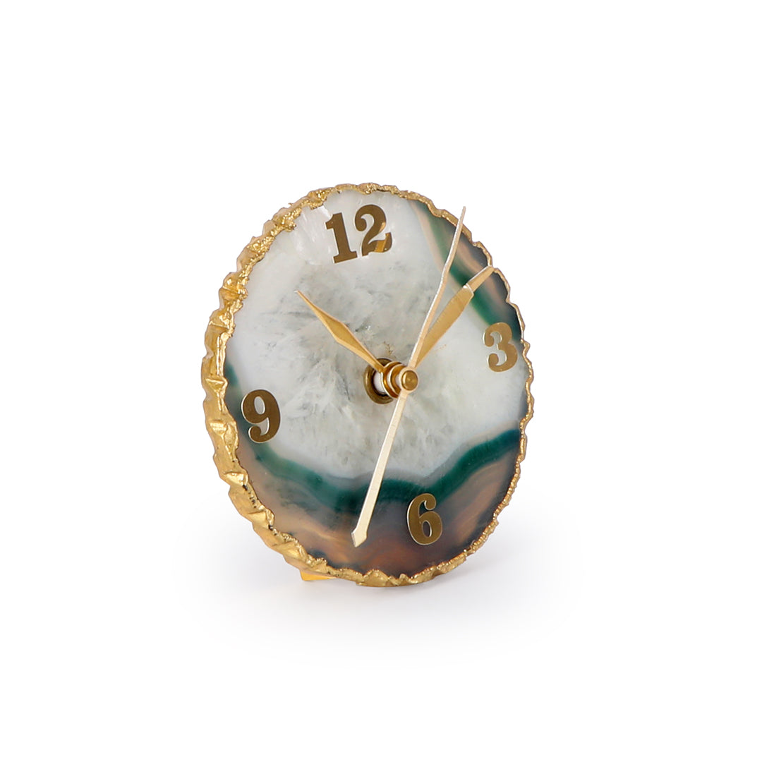 Agate Stone Desk Clock 3 - Analog Table Clock