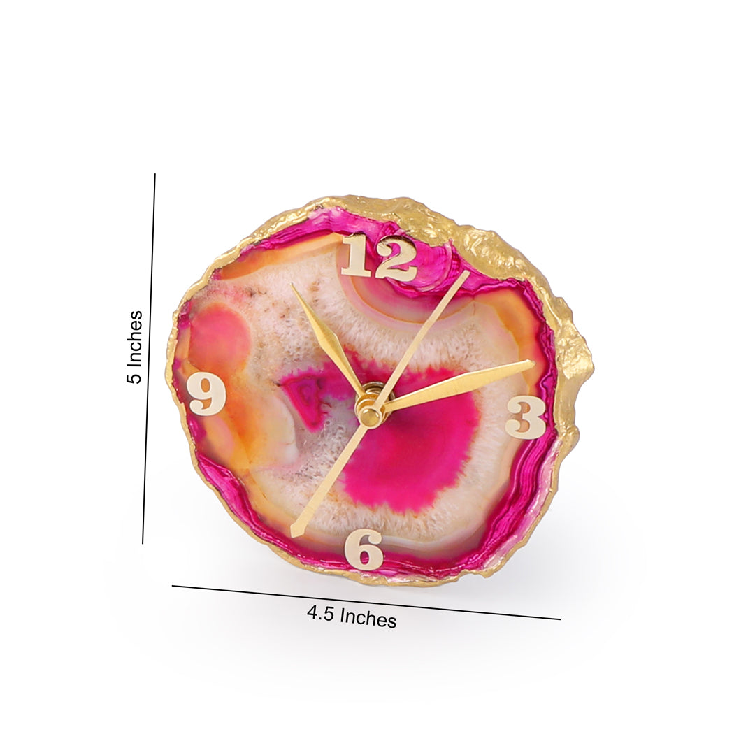 Agate Stone Desk Clock 1 - Analog Table Clock 1- The Home Co.