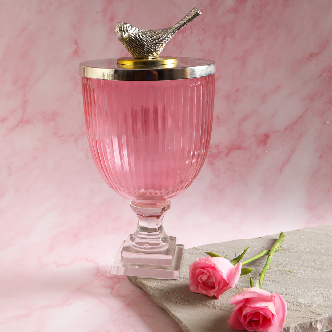 Jar - Pink Bird Trophy 1- The Home Co.