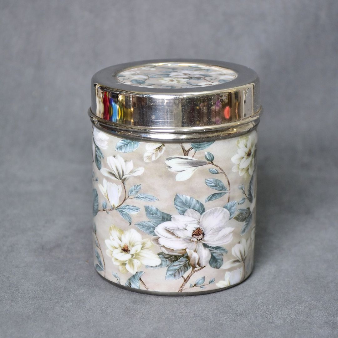 Grey Flower Jar Set Of 4