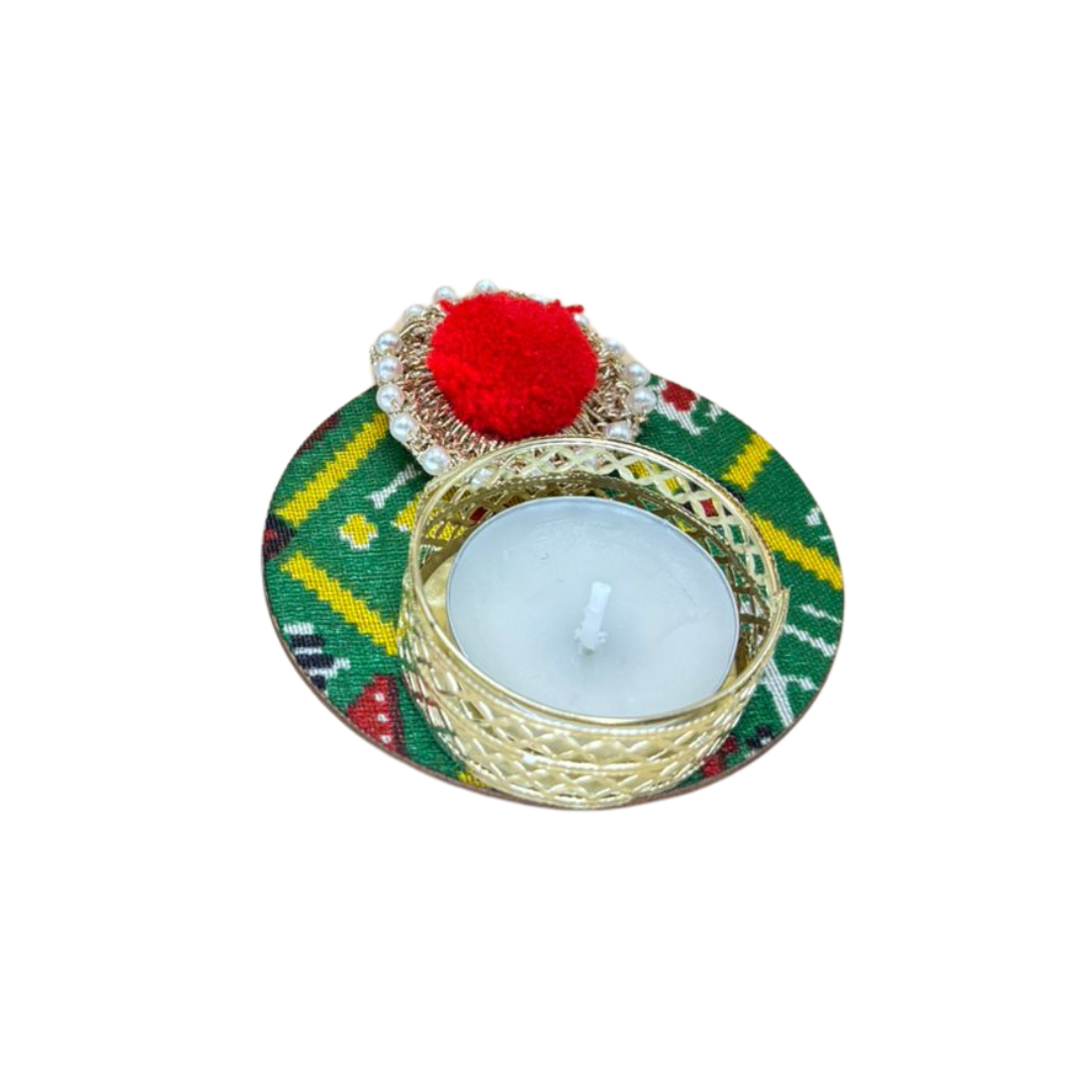 Patola Tea Light Set Of 2 Red