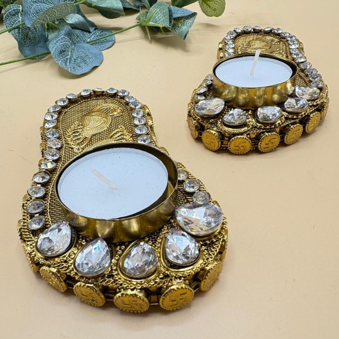 Laxmi Charan Tea Light Set Of 2