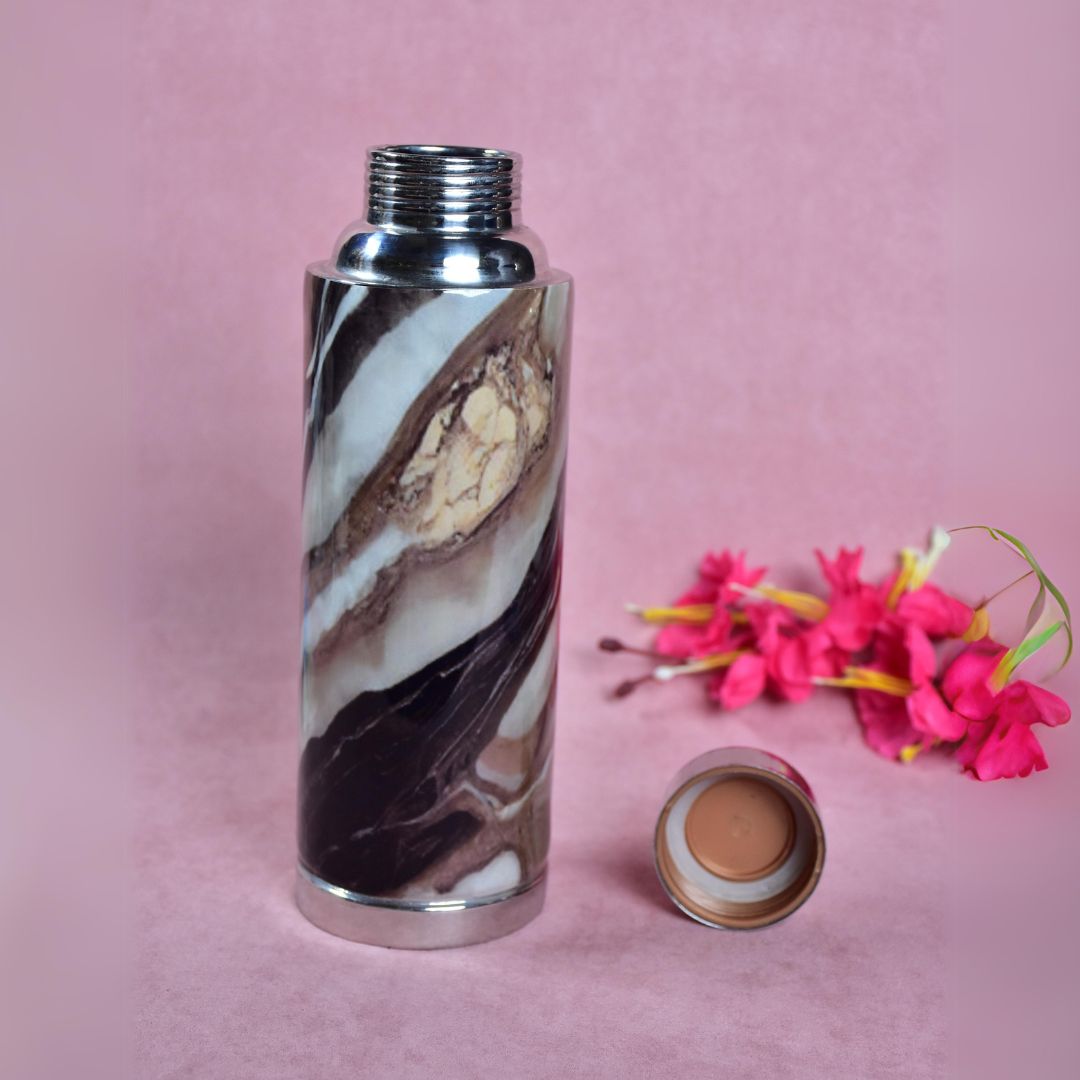 Brown Marble Copper Bottle Small - 500ml