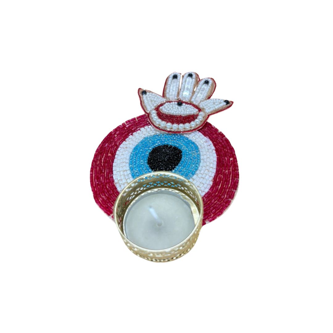 Evil Eye Tea Light Large Red Set Of 2