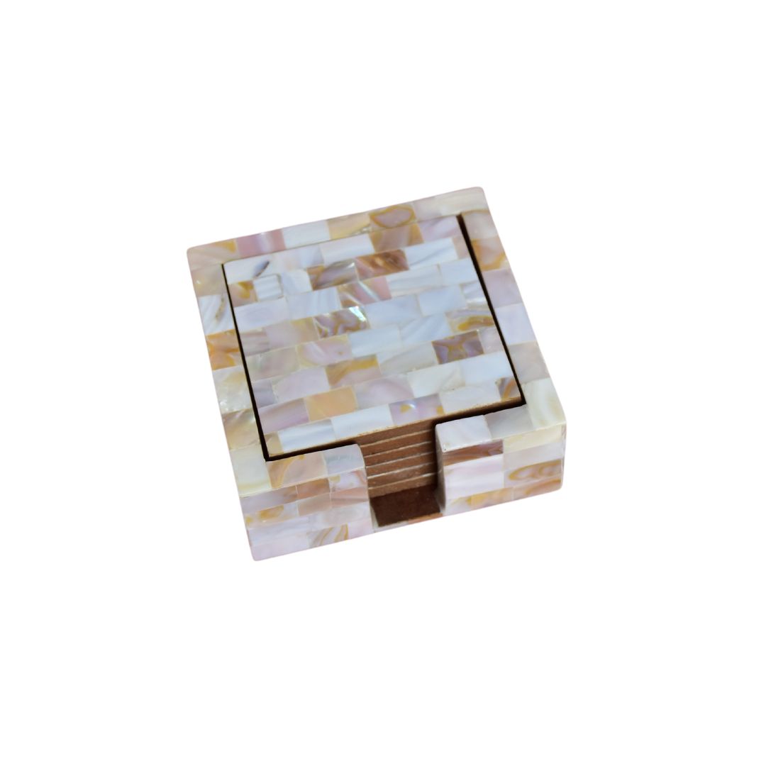 Table Coaster - Mother Of Pearl Set Of 6