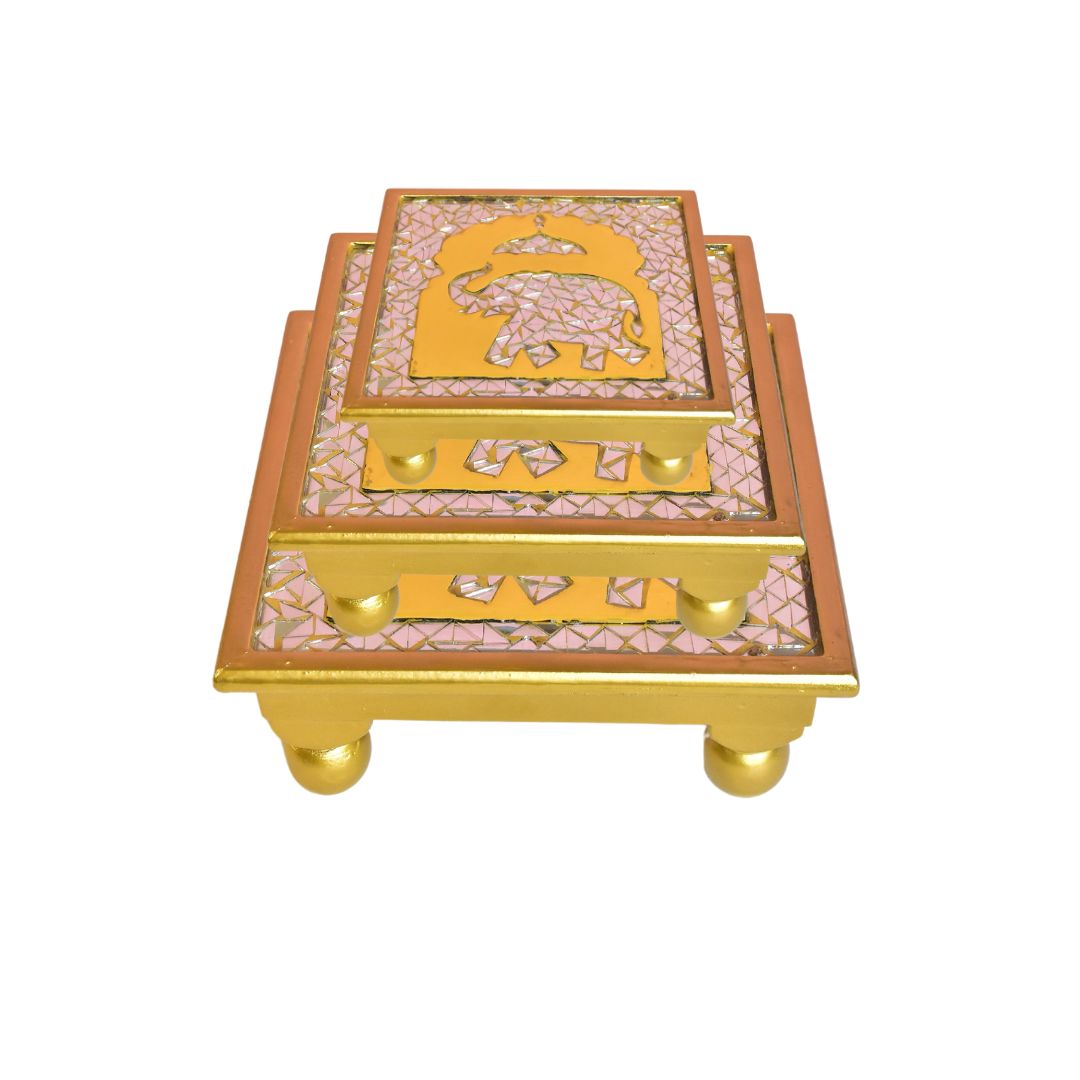 Elephant Chowki Set Of 3