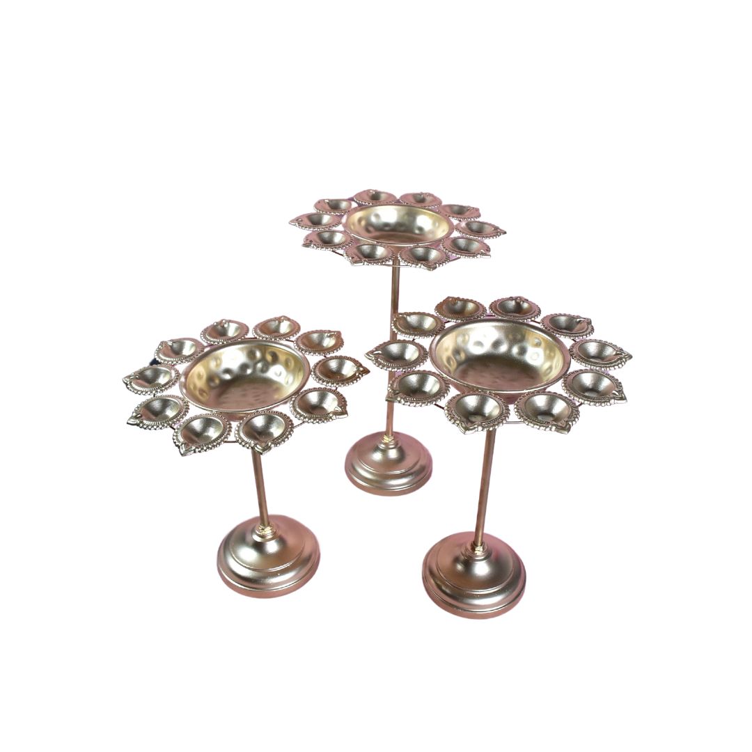 Diya Urli Stick Stand - Set Of 3