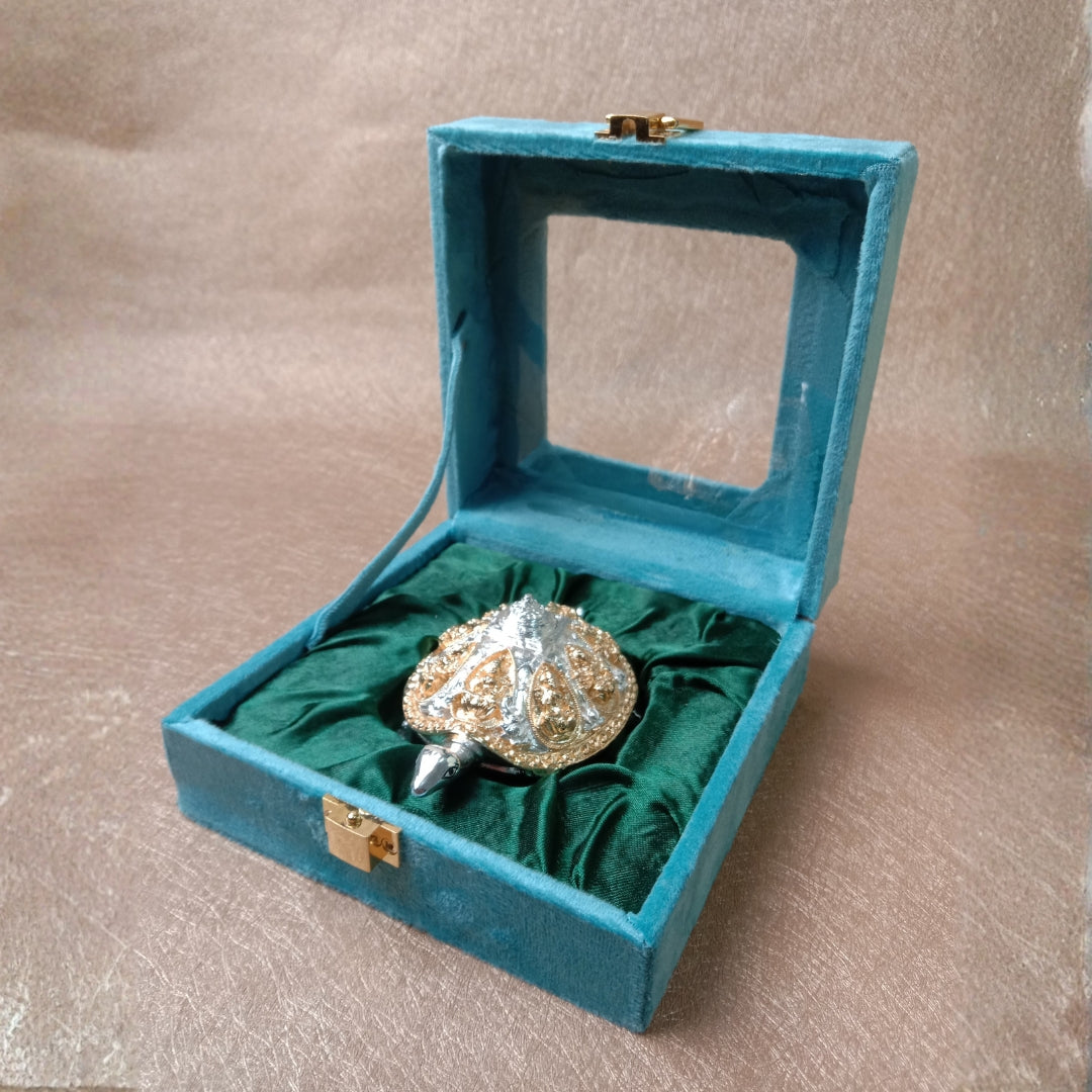 The Home Co- 999 Pure Silver Plated & 24K Gold Plated  Royal Ganesha-Kachua  Divine Tortule