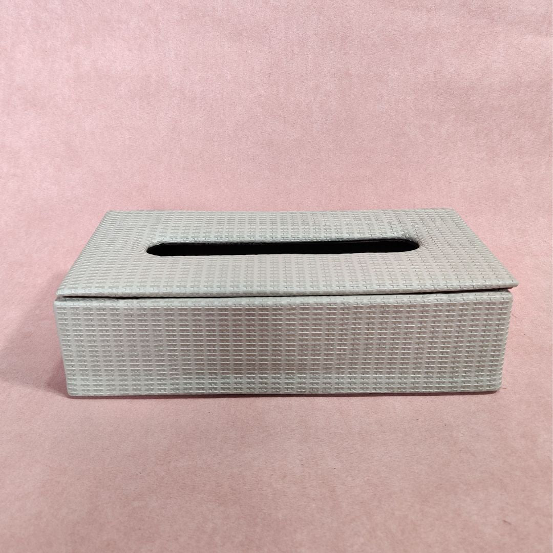 Tissue Box - Grey Leatherette